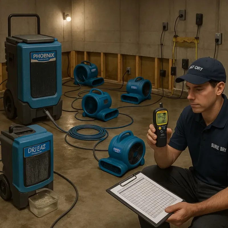 Structural Drying and Dehumidification process in Tipton County, TN